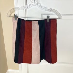 forever21 SUEDE striped body con mini skirt